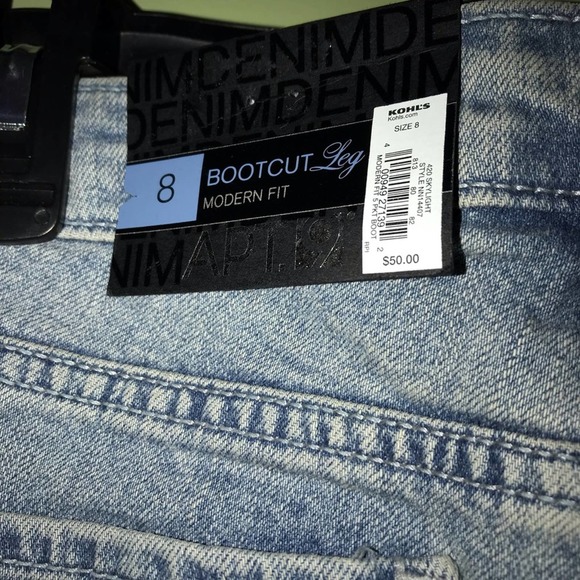 APT9 MODERN FIT STRAIGHT THROUGH HIP AND THIGH BOOTCUT JEANS SIZE 8 - Picture 5 of 5